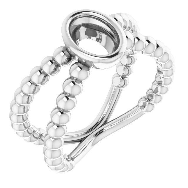 Beaded Bezel-Set Solitaire Ring