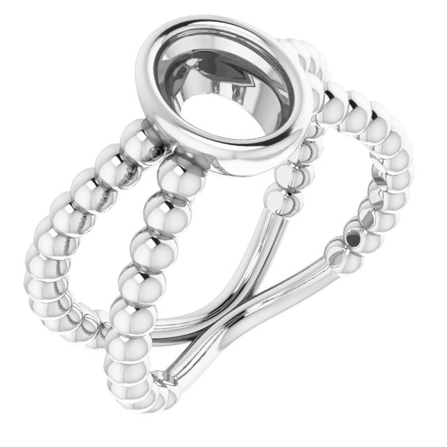 Beaded Bezel-Set Solitaire Ring