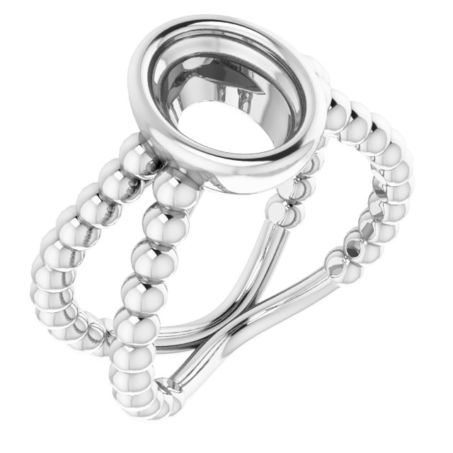 Beaded Bezel-Set Solitaire Ring