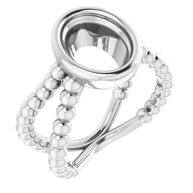 Beaded Bezel-Set Solitaire Ring