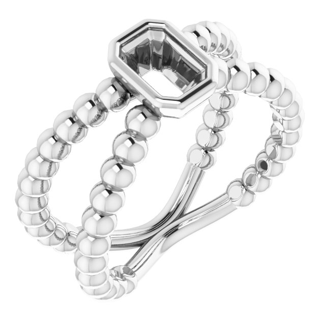 Beaded Bezel-Set Solitaire Ring