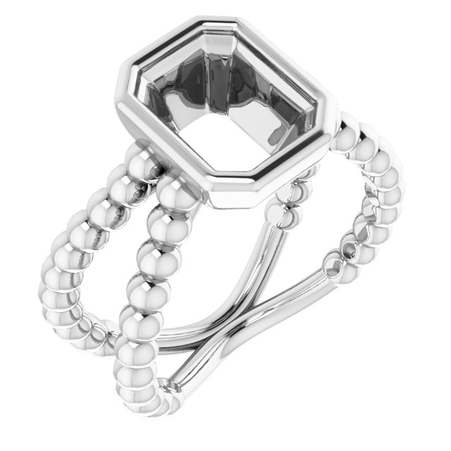 Beaded Bezel-Set Solitaire Ring