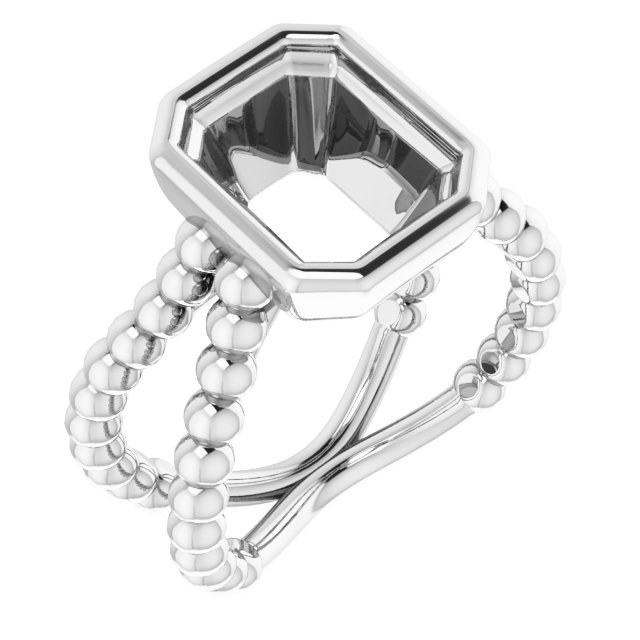 Beaded Bezel-Set Solitaire Ring