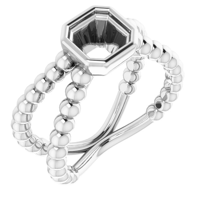 Beaded Bezel-Set Solitaire Ring