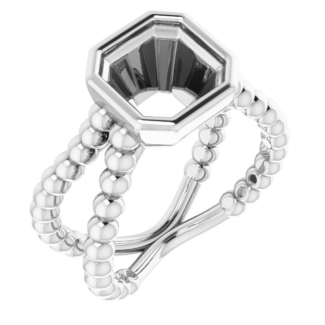 Beaded Bezel-Set Solitaire Ring