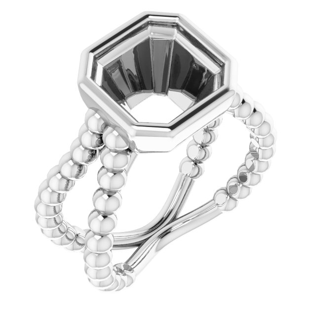Beaded Bezel-Set Solitaire Ring