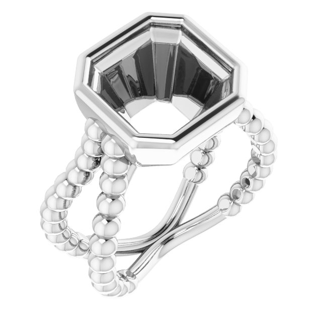 Beaded Bezel-Set Solitaire Ring