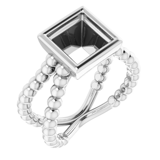 Beaded Bezel-Set Solitaire Ring