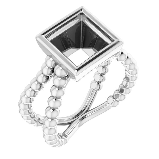 Beaded Bezel-Set Solitaire Ring