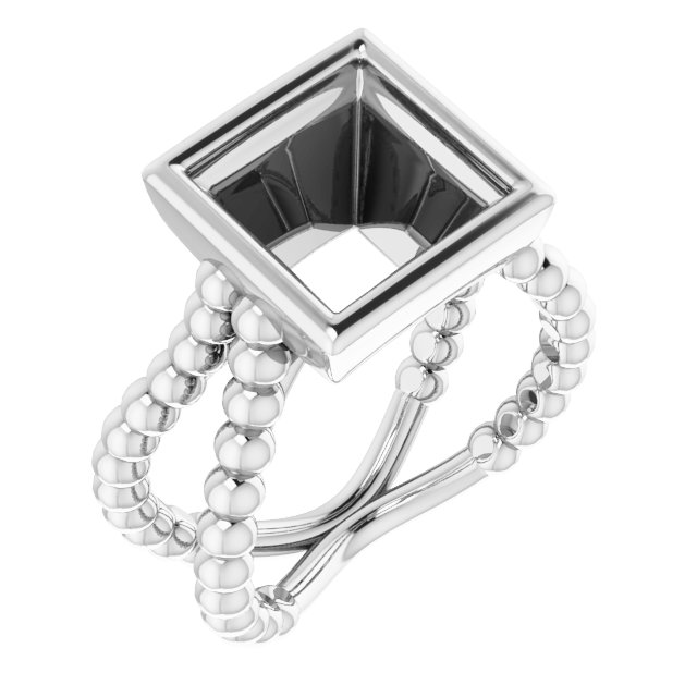 Beaded Bezel-Set Solitaire Ring