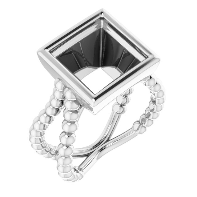 Beaded Bezel-Set Solitaire Ring