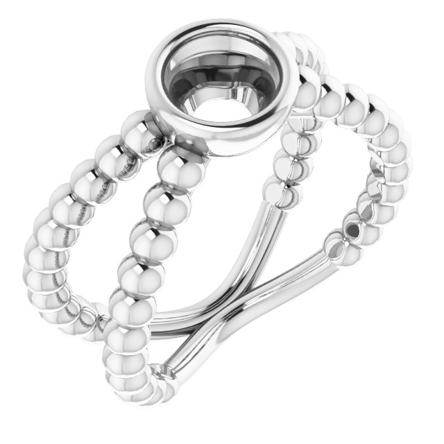 Beaded Bezel-Set Solitaire Ring