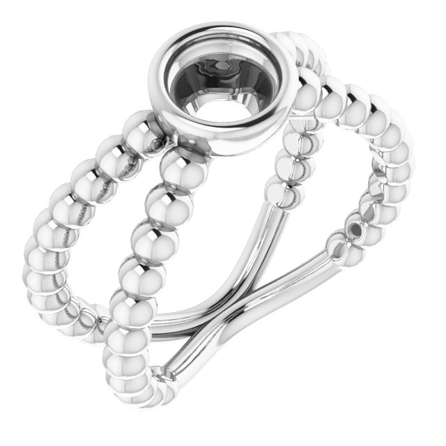 Beaded Bezel-Set Solitaire Ring