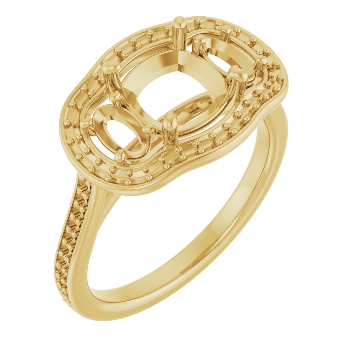 Three-Stone Halo-Style Engagement Ring