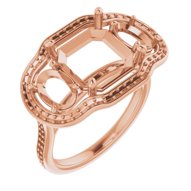 Three-Stone Halo-Style Engagement Ring