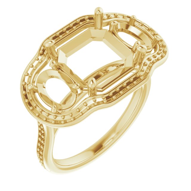 Three-Stone Halo-Style Engagement Ring