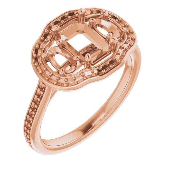 Three-Stone Halo-Style Engagement Ring