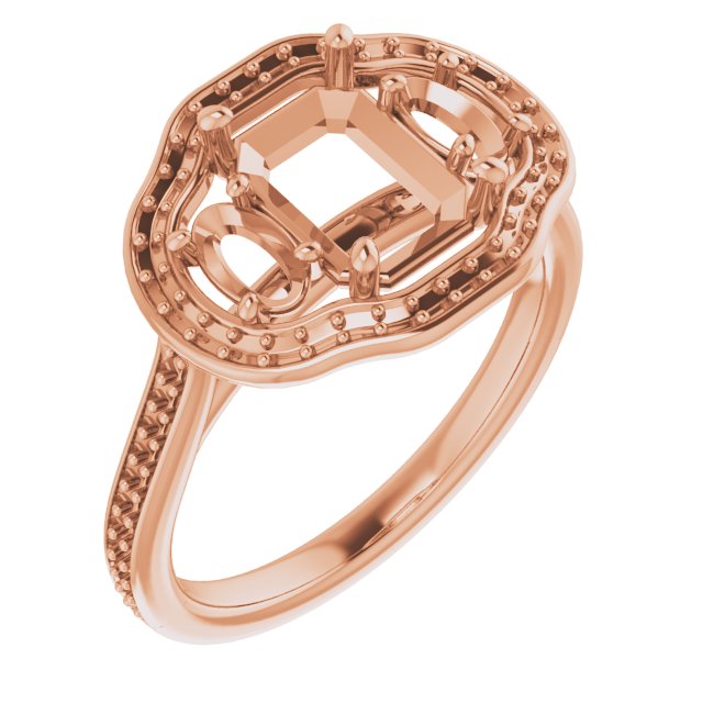 Three-Stone Halo-Style Engagement Ring