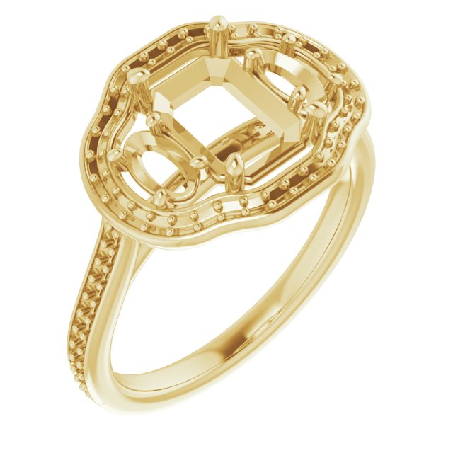 Three-Stone Halo-Style Engagement Ring
