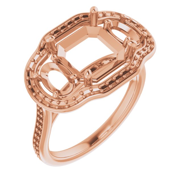 Three-Stone Halo-Style Engagement Ring