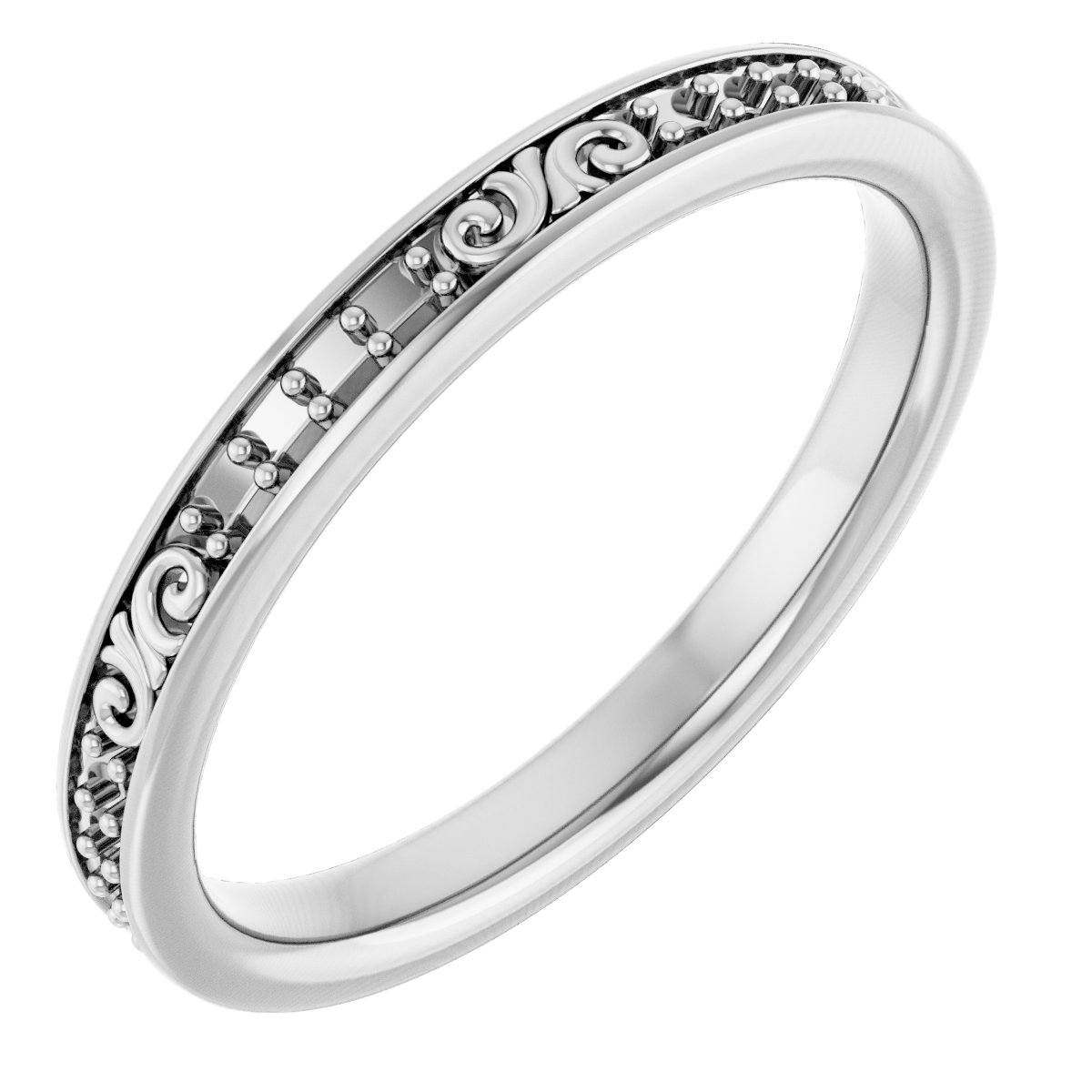 14K White 1/5 CTW Diamond Eternity Band Size 7