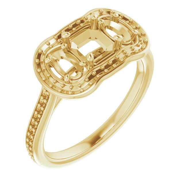 Three-Stone Halo-Style Engagement Ring