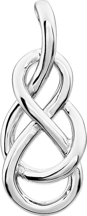 14K White Teardrop Knot Pendant