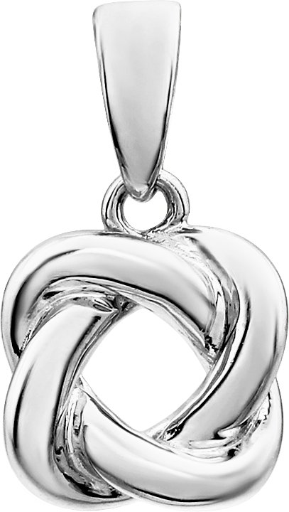 14K White Knot Pendant