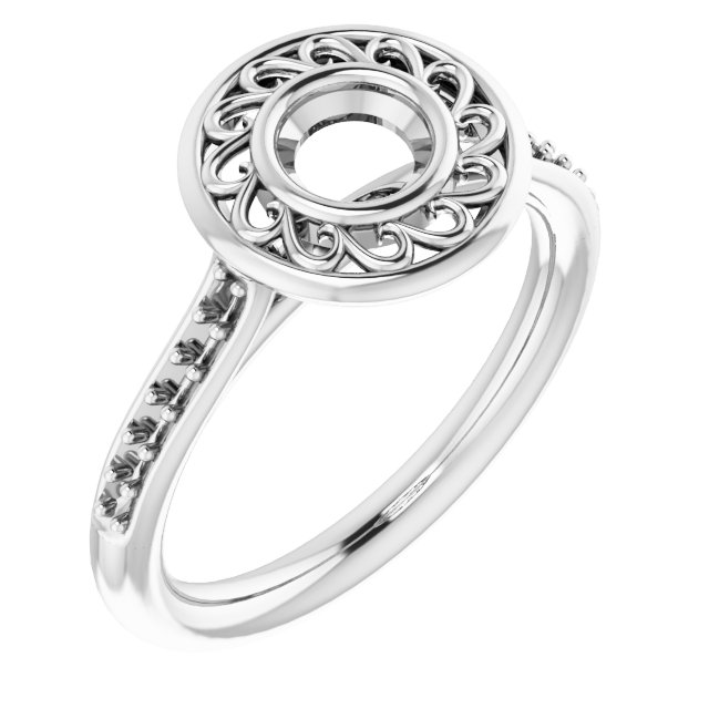 Bezel-Set Accented Engagement Ring