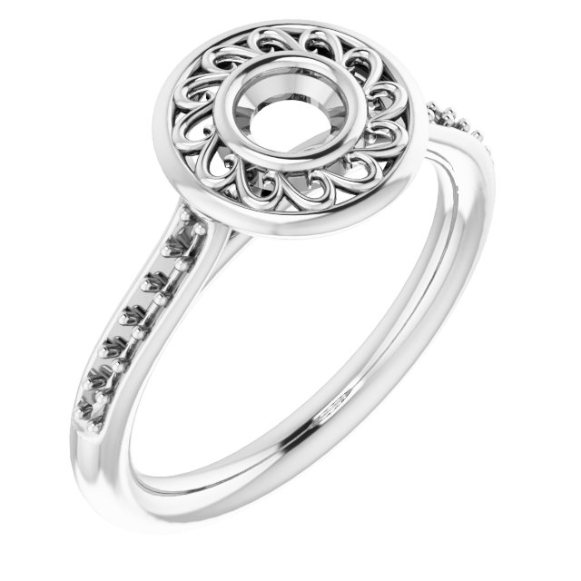 Bezel-Set Accented Engagement Ring