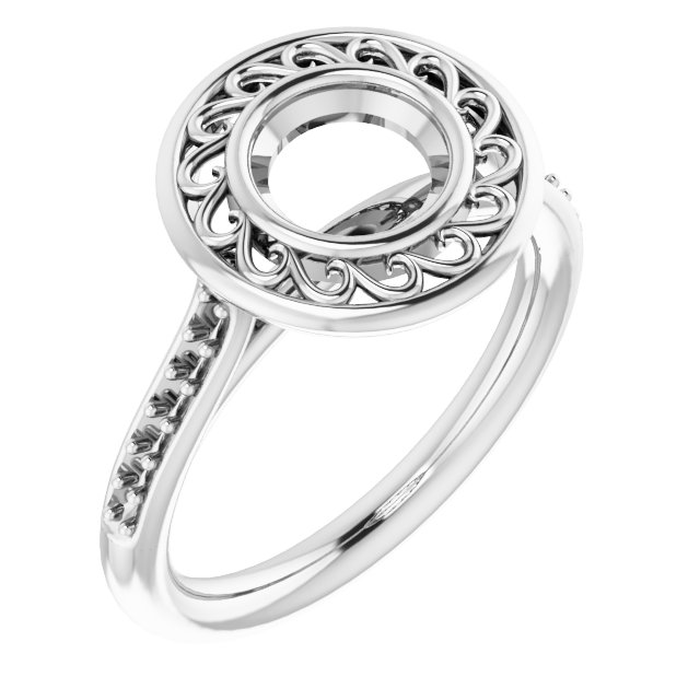 Bezel-Set Accented Engagement Ring