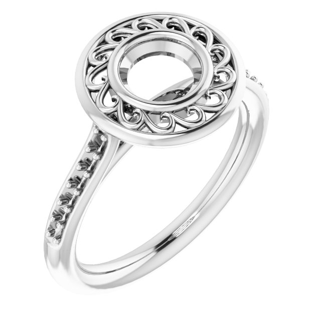 Bezel-Set Accented Engagement Ring
