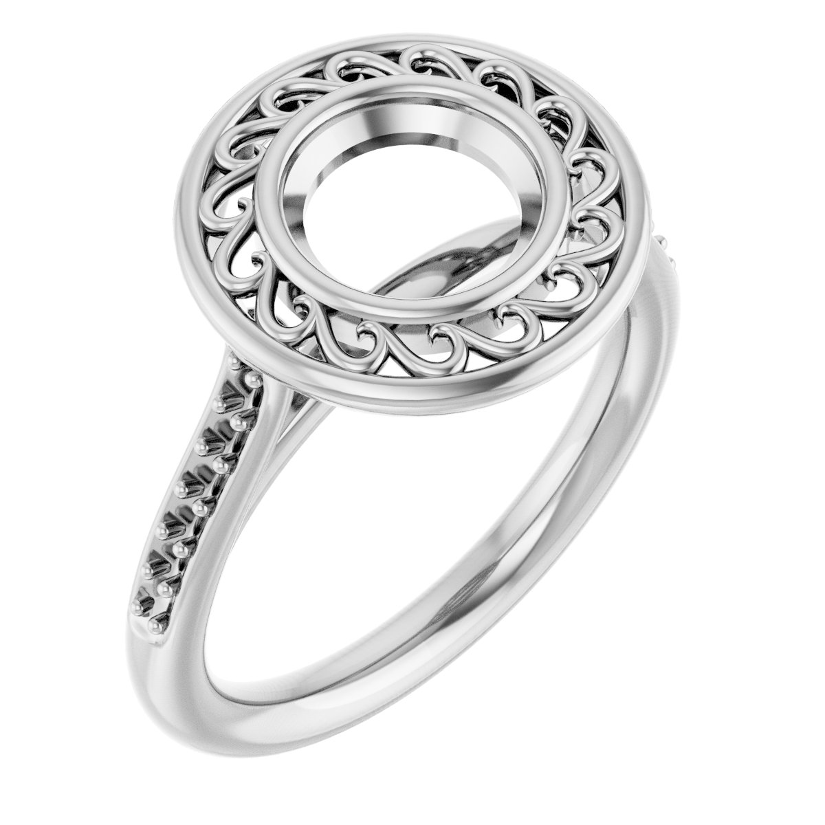 Bezel-Set Accented Engagement Ring