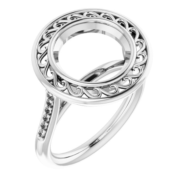 Bezel-Set Accented Engagement Ring