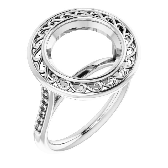 Bezel-Set Accented Engagement Ring