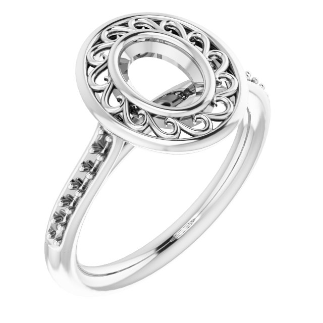 Bezel-Set Accented Engagement Ring