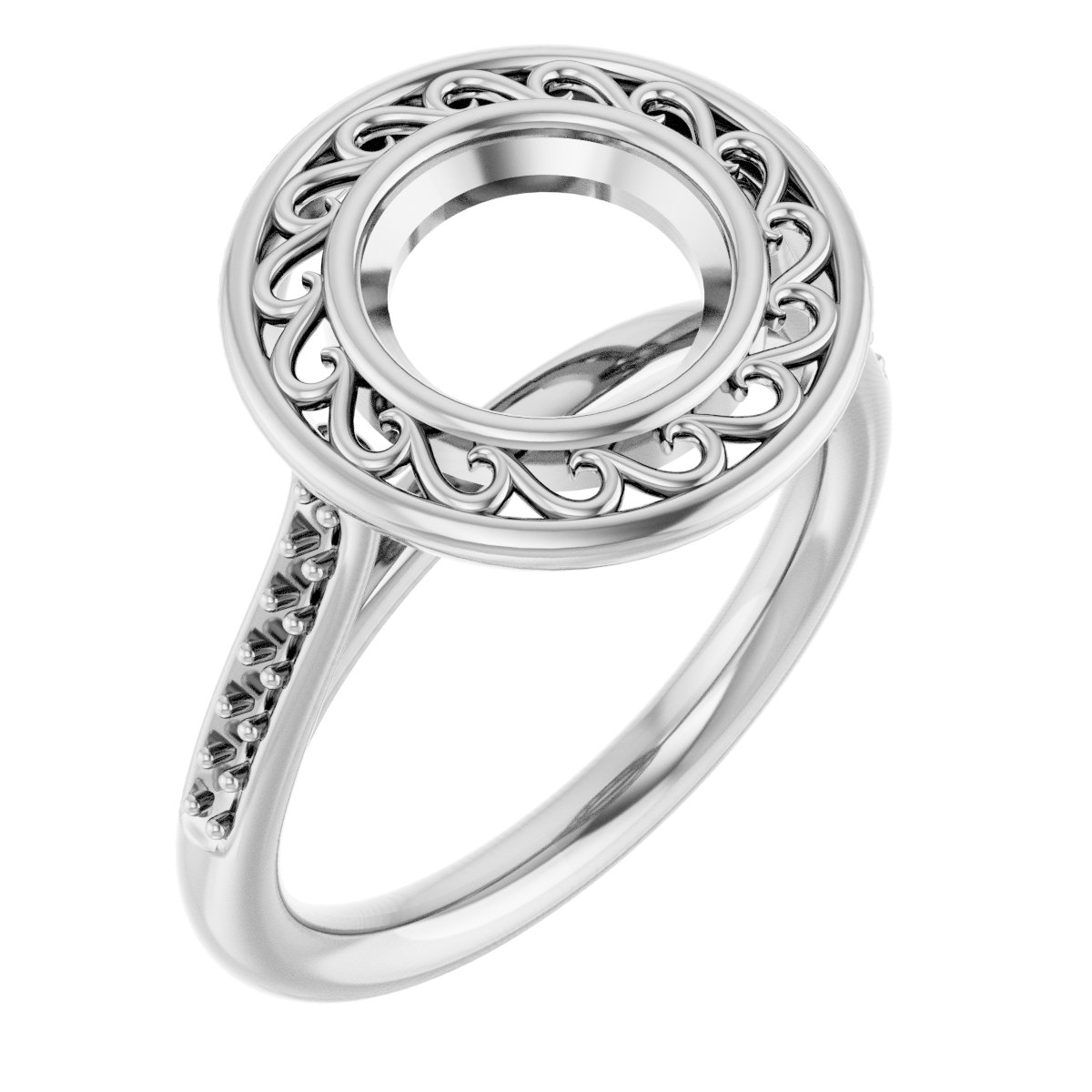 Bezel-Set Accented Engagement Ring
