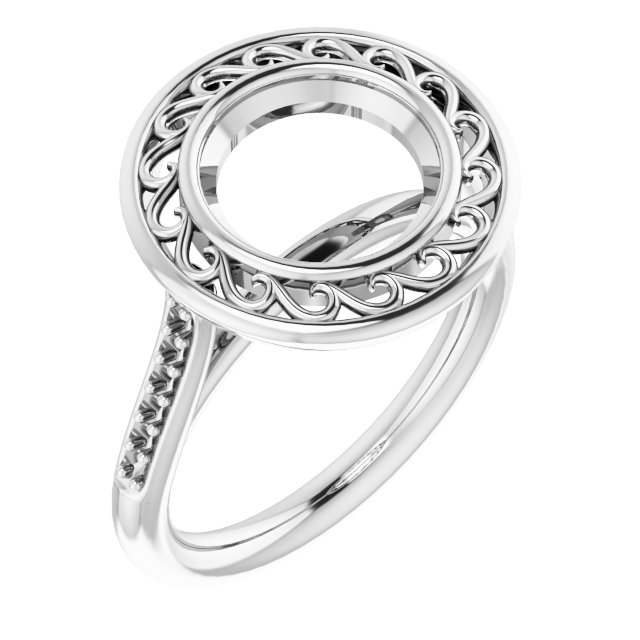 Bezel-Set Accented Engagement Ring