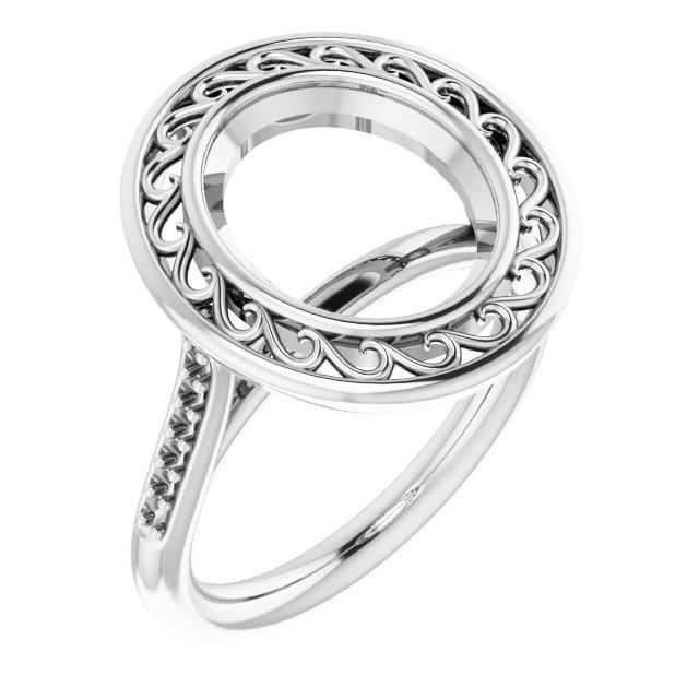 Bezel-Set Accented Engagement Ring