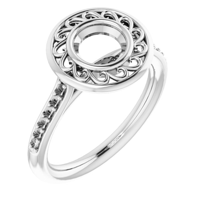 Bezel-Set Accented Engagement Ring