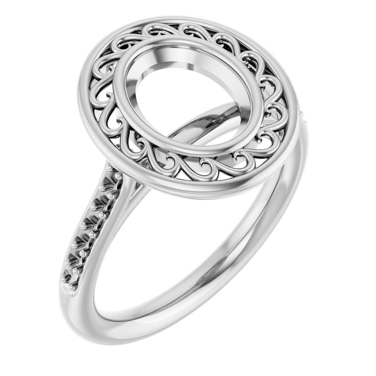 Bezel-Set Accented Engagement Ring
