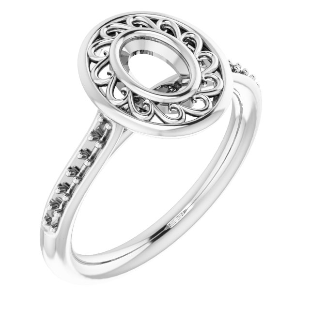 Bezel-Set Accented Engagement Ring