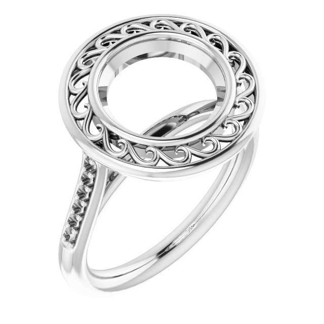 Bezel-Set Accented Engagement Ring