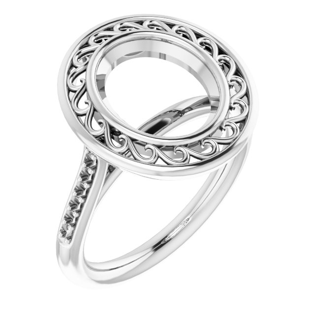 Bezel-Set Accented Engagement Ring