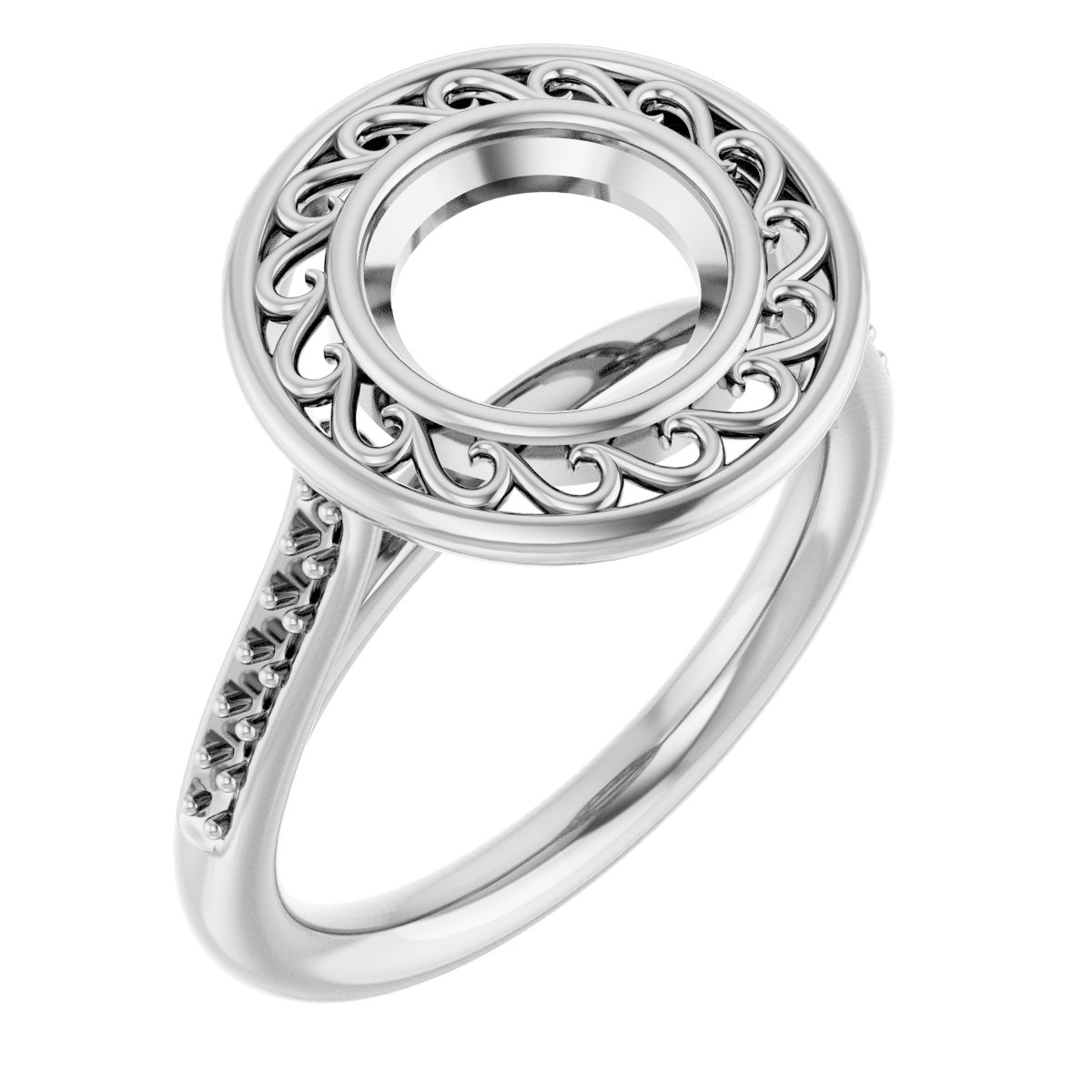 Bezel-Set Accented Engagement Ring