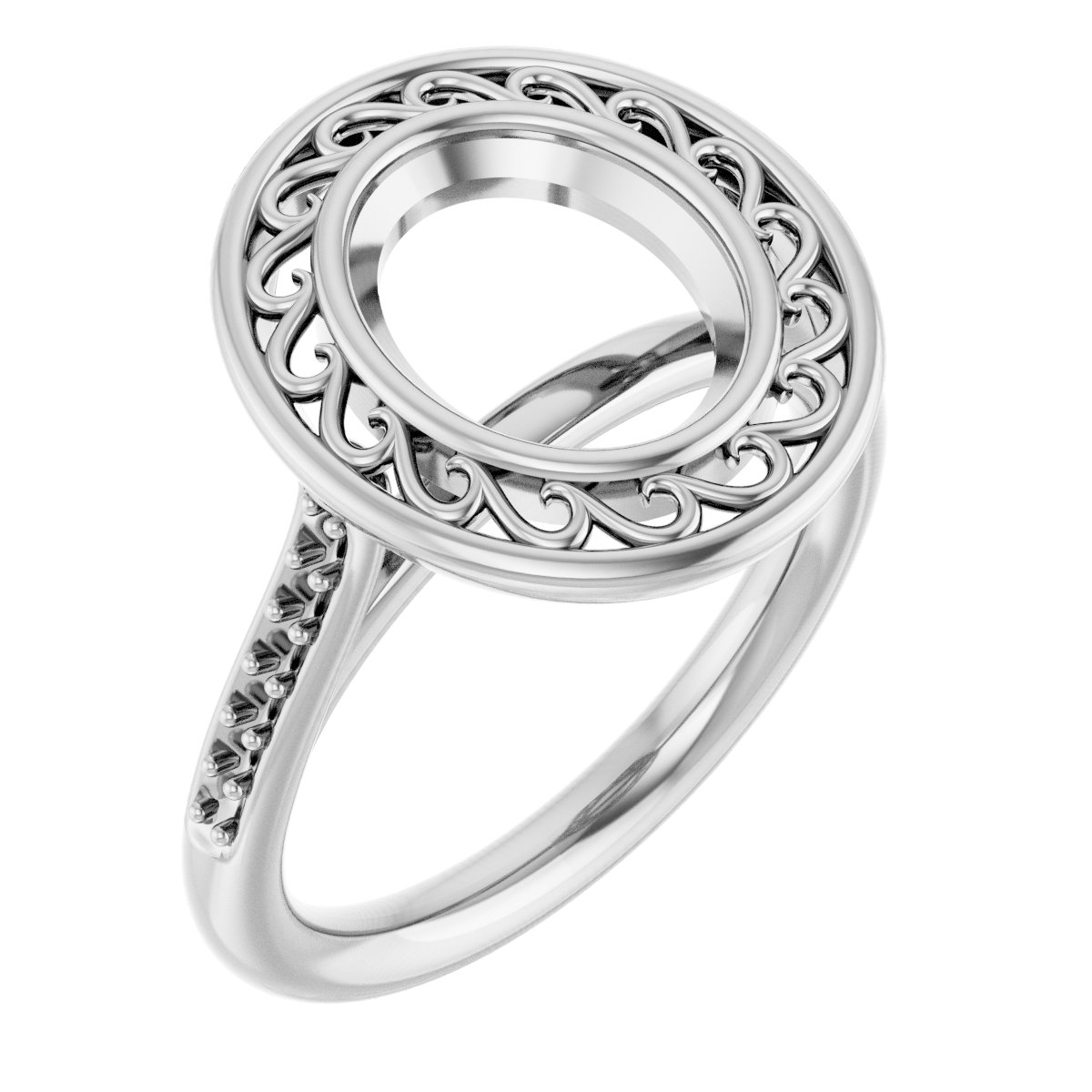 Bezel-Set Accented Engagement Ring