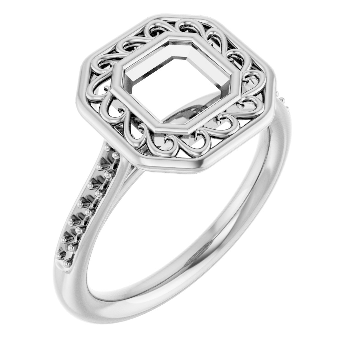 Bezel-Set Accented Engagement Ring