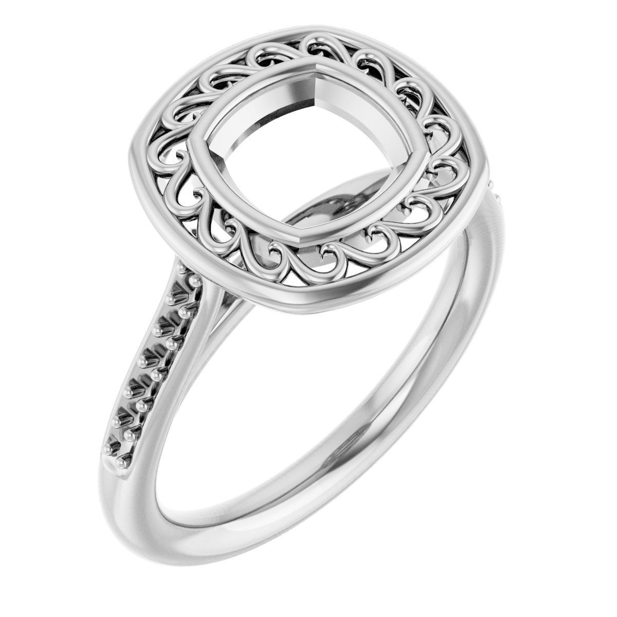 Bezel-Set Accented Engagement Ring