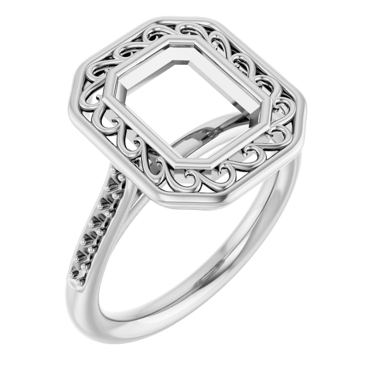 Bezel-Set Accented Engagement Ring