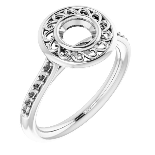 Bezel-Set Accented Engagement Ring